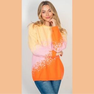 White Birch Ombre Knit Sweater Size Medium